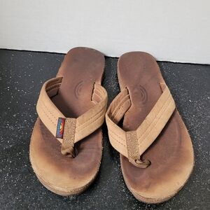 Rainbow Brown Flipflops